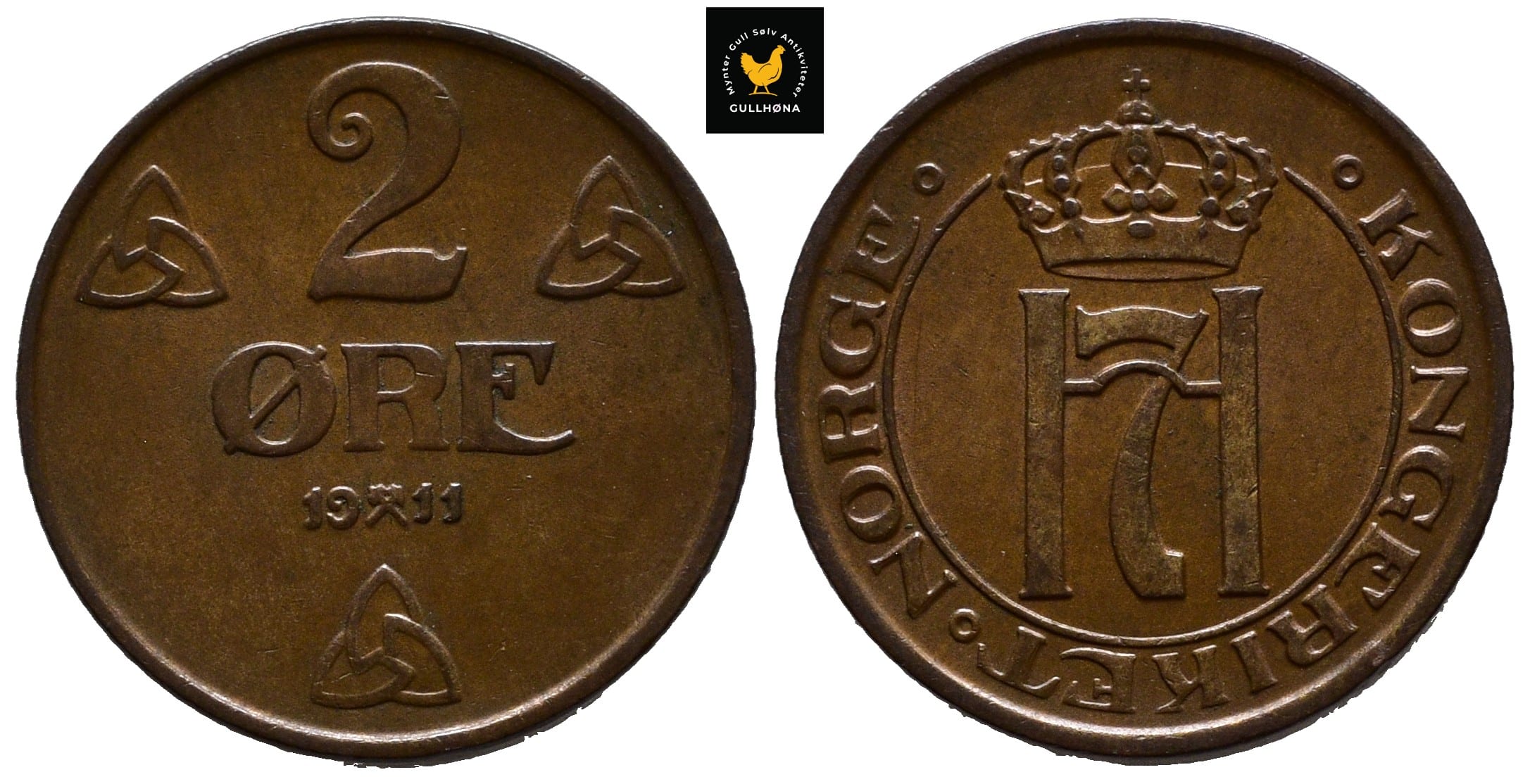 68460g00 1911 Norge 2 Øre