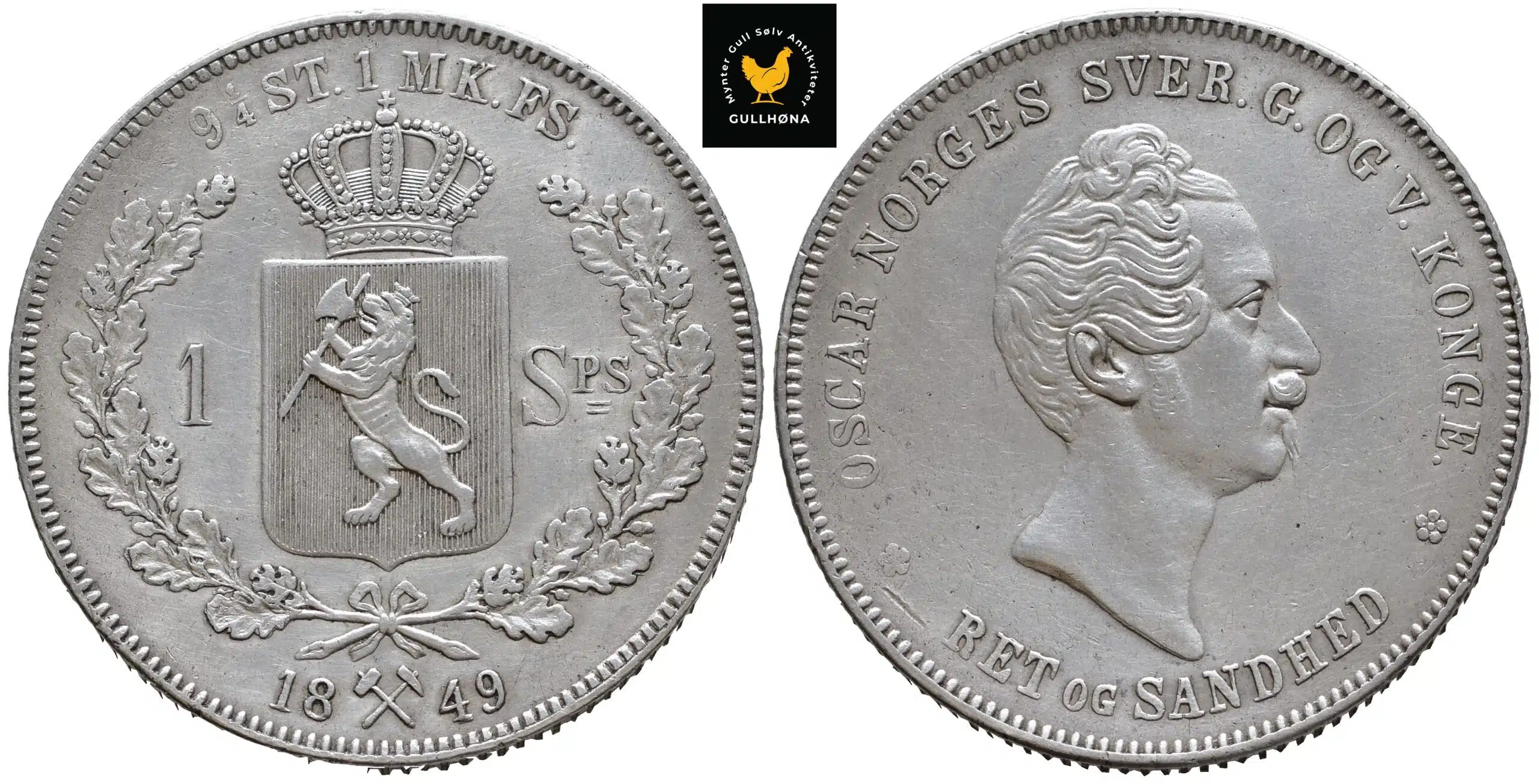 1849 Norge 1 Speciedaler