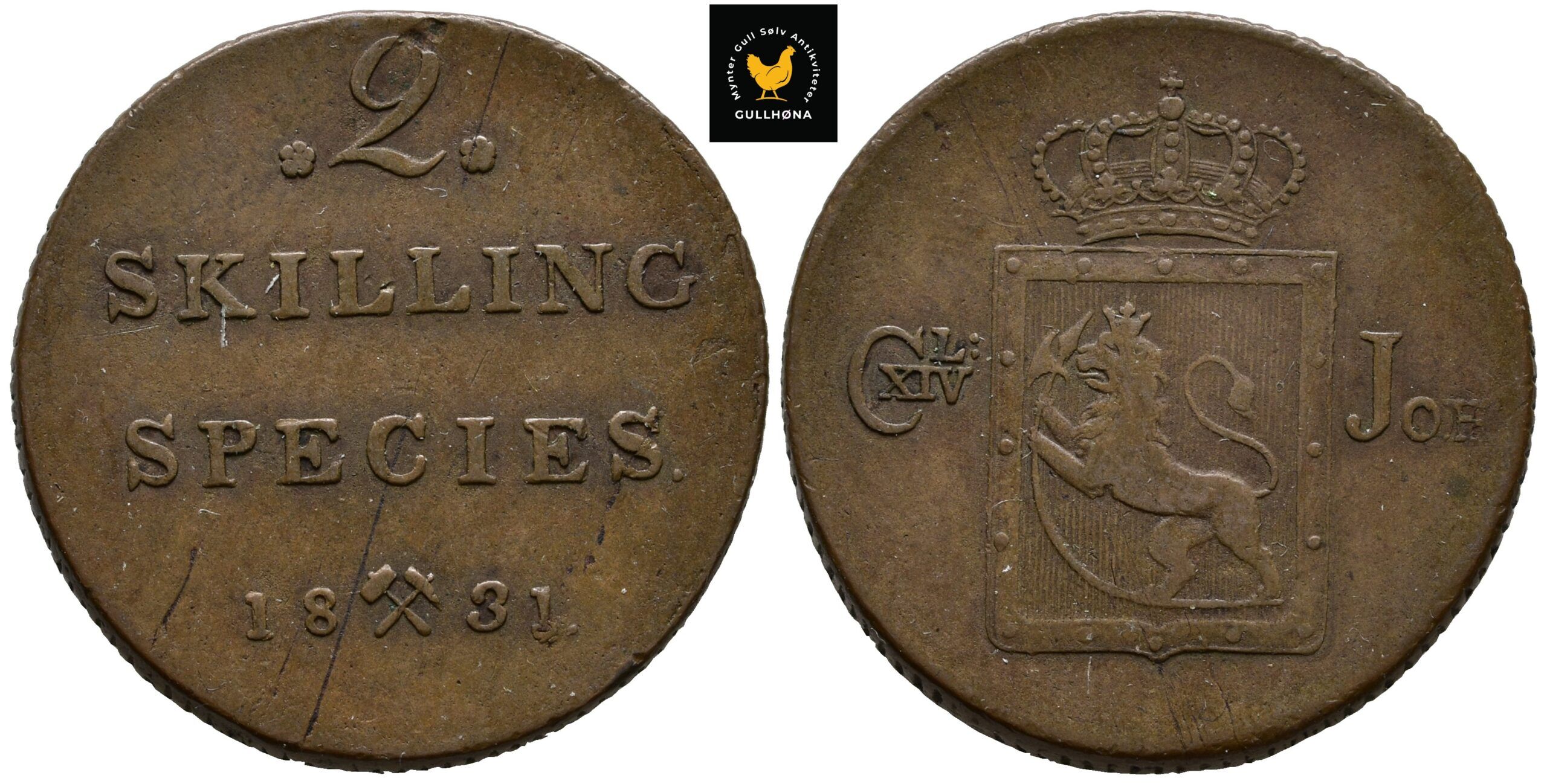 1831 Norge 2 Skilling