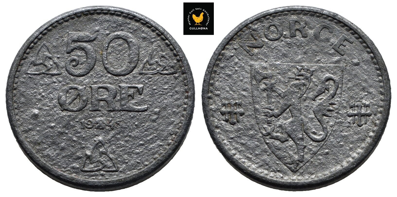 1945 Norge 50 Øre Zink