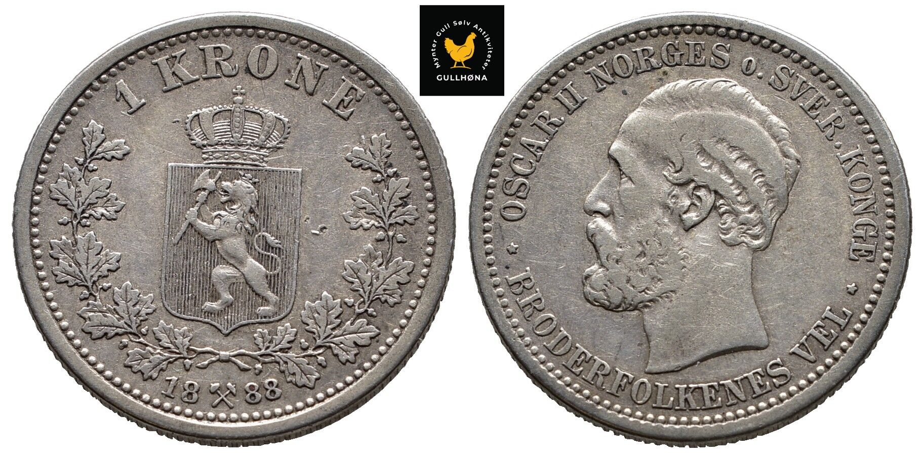 69783g00 1888 Norge 1 Krone