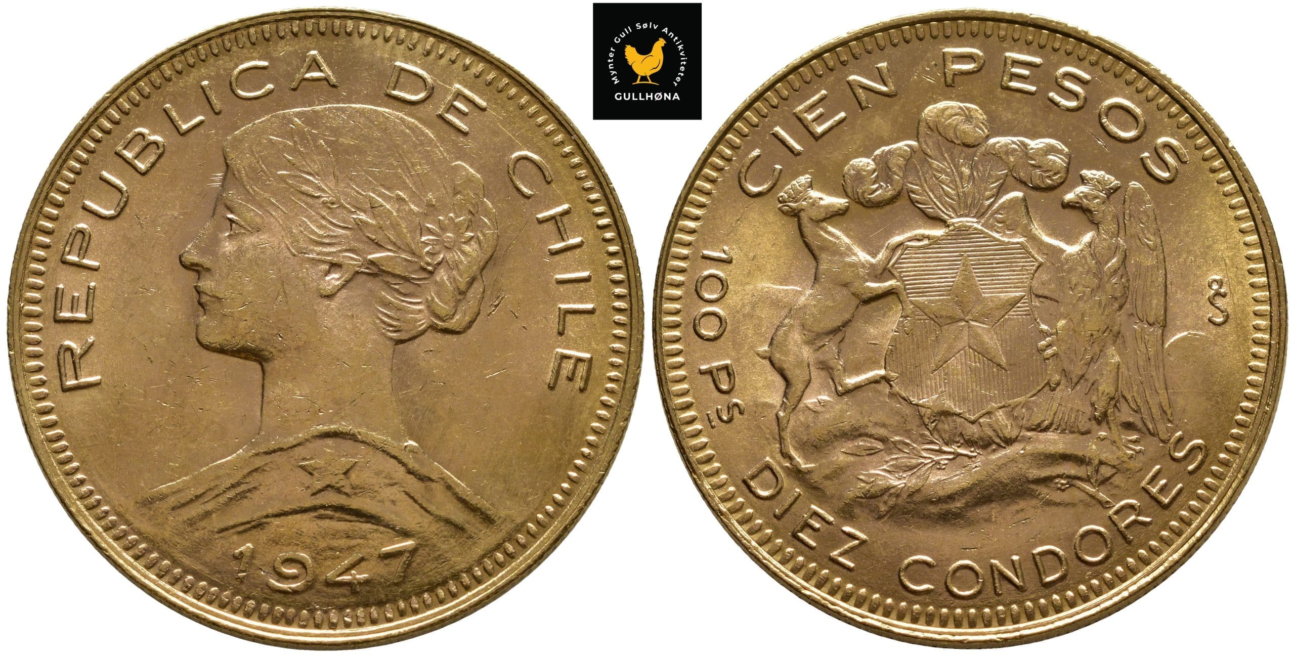 76162g00 1947 Chile 100 Pesos, 0/01