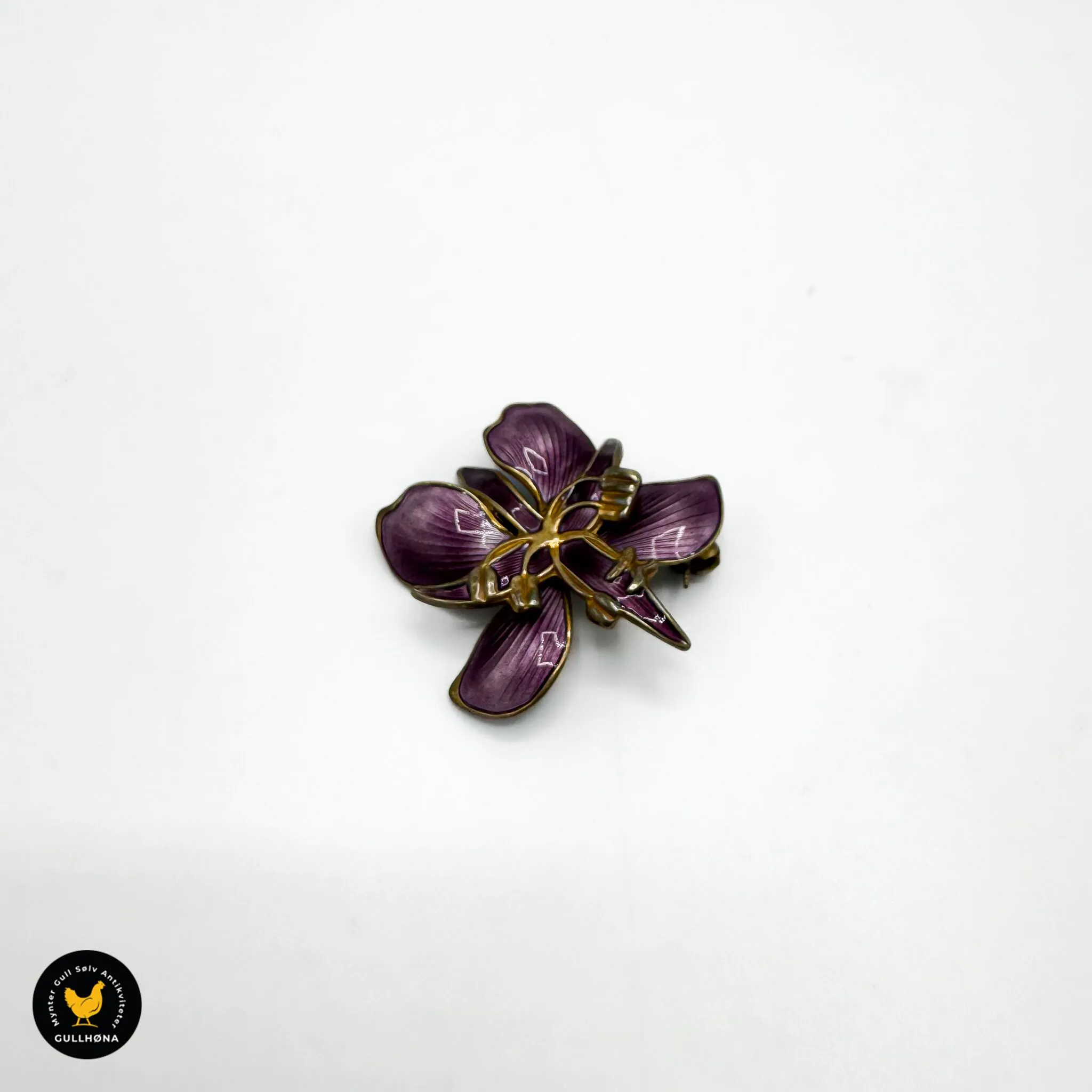 Kikki Kval David Andersen brosje emalje flora geitrams