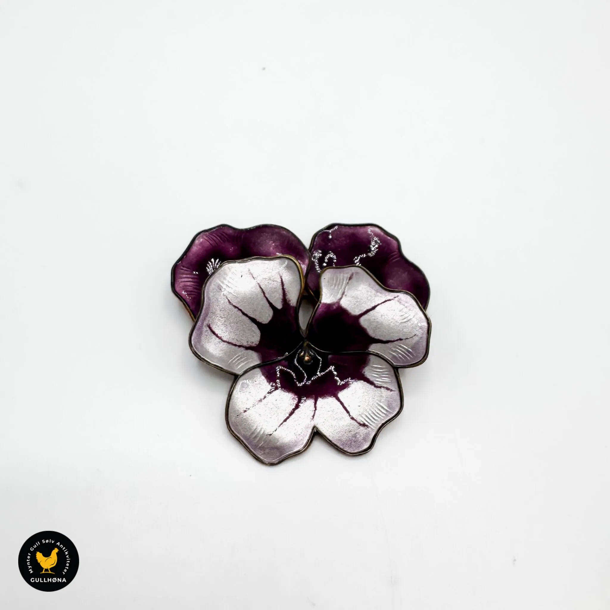 David-Andersen stemorsblomst brosje