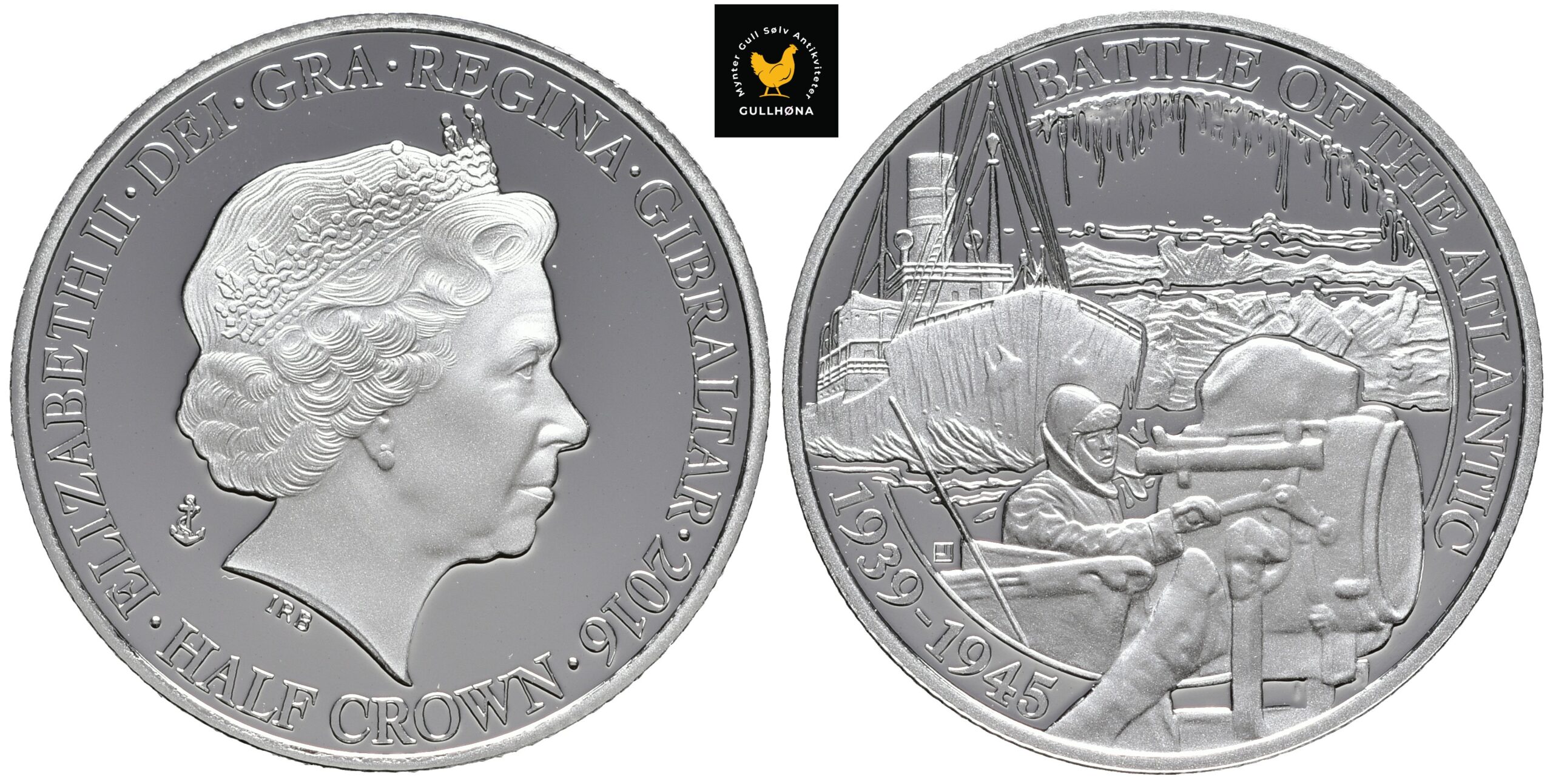 68813g00 2016 Gibraltar 1/2 Crown ''Battle Of The Atlantic - Light Communication''