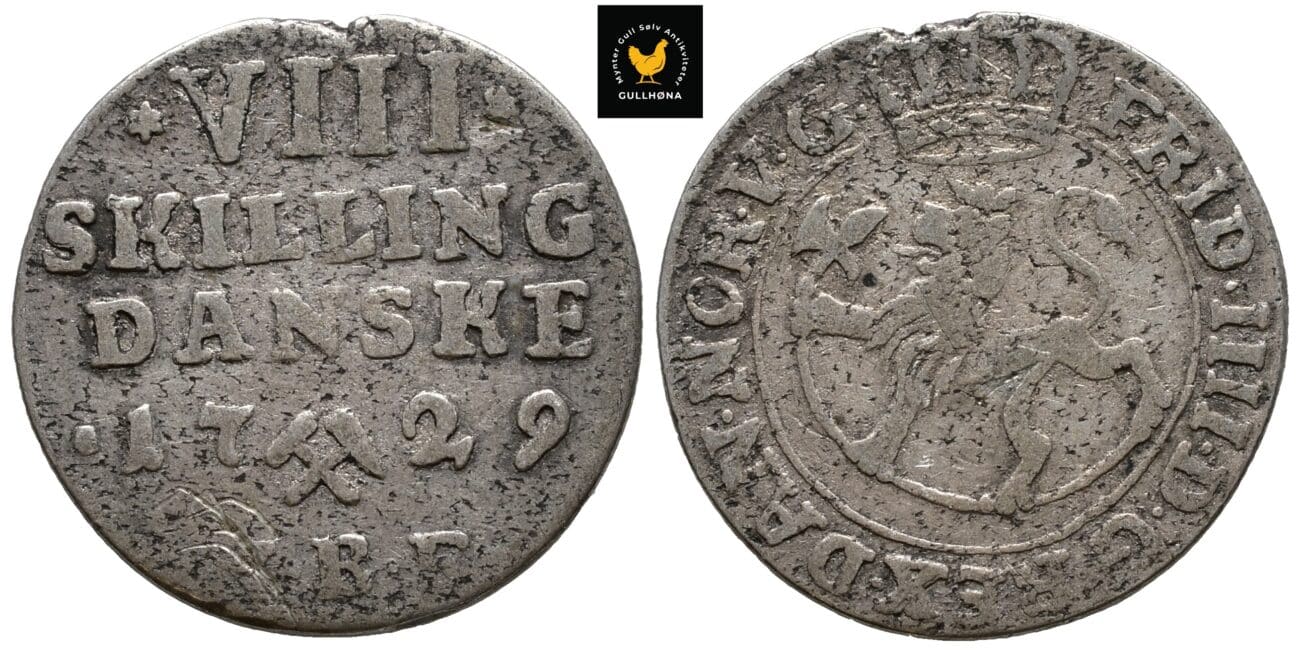 1729 Norge 8 Skilling