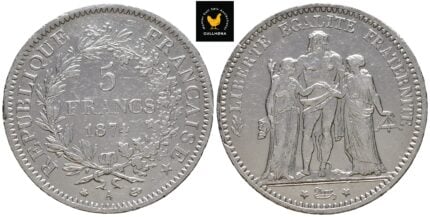 1874 A Frankrike 5 Francs