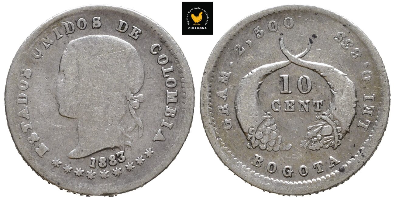 1883 Colombia 10 Centavos