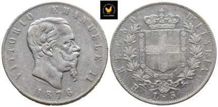 1876 Italia 5 Lire