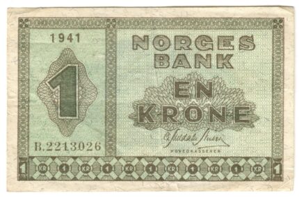 1941 Norge 1 Krone B.2213026, 1