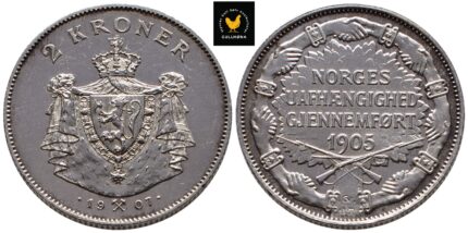 1907 Norge 2 Kroner Med Gevær