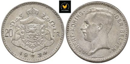 1934 Belgia 20 Francs