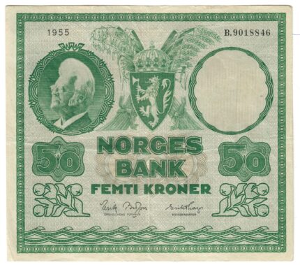 1955 Norge 50 Kroner B.9018846, 1