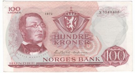 1972 Norge 100 Kroner X Erstatningsseddel