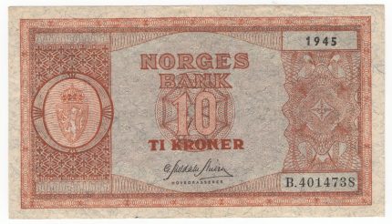 1945 Norge 10 Kroner B