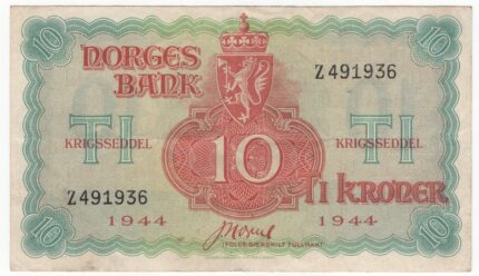 1944 Norge 10 Kroner London Z