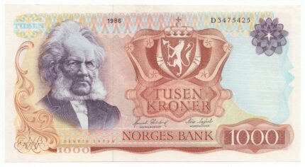 1986 Norge 1000 Kroner D.3475425, 1+/01