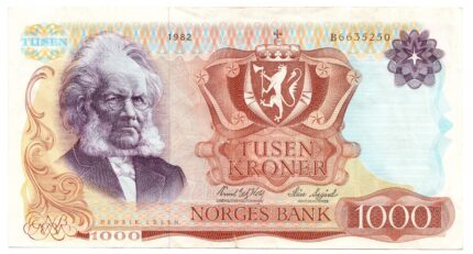 1982 Norge 1000 Kroner B.6635250, 1/1+