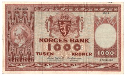 1974 Norge 1000 Kroner A.5860606, 1/1-