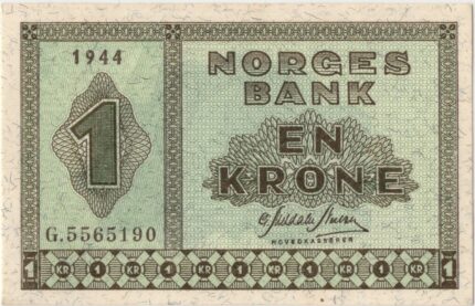 1944 Norge 1 Kroner G.5565190, 0/01