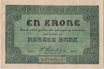 1917 Norge 1 Kroner B.6292913, 1+