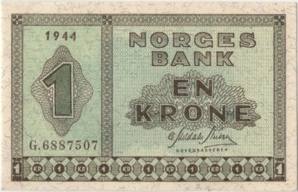 1944 Norge 1 Kroner G.6887507, 0/01