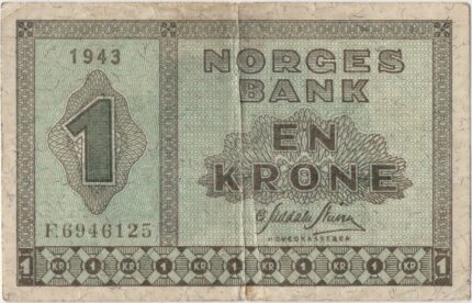 1943 Norge 1 Krone F.6946125, 1