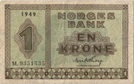 1949 Norge 1 Krone M.9351535, 1/1-