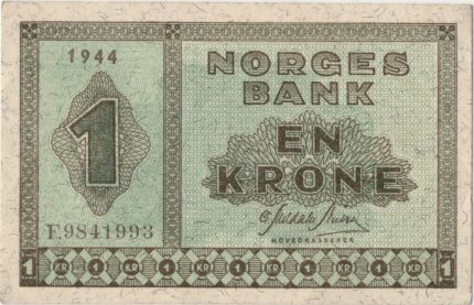 1944 Norge 1 Krone F.9841993, 1+/01
