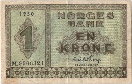 1950 Norge 1 Kroner M.9966321, 1