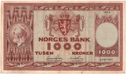 1953 Norge 1000 Kroner A.0817301, 1-