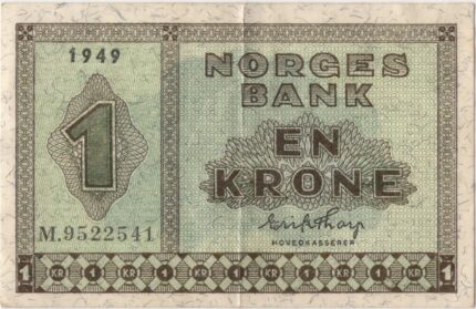 1949 Norge 1 Kroner M.9522541, 1/1+