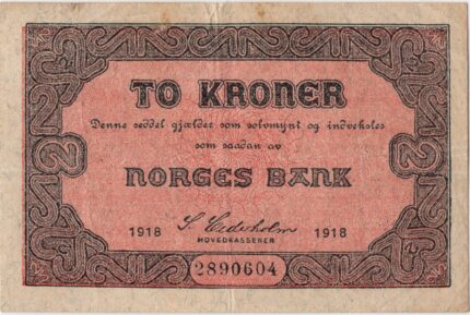 1918 Norge 2 Kroner, 2890604, 1