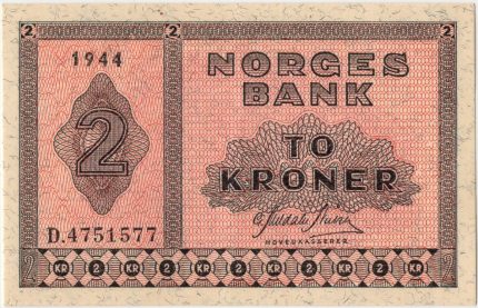 1944 Norge 2 Kroner D.4751577, 0/1