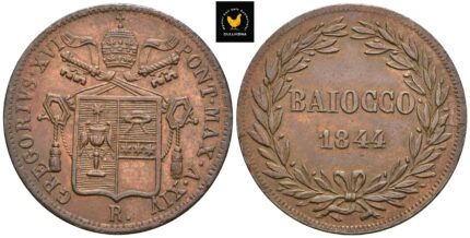 1844-R Italia, Kirkestaten 1 Baiocco - Gregor XVI