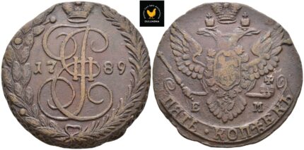 1789 EM Russland 5 Kopeks - Katarina den store, 1+