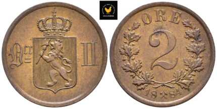 1884 Norge 2 Øre, 0/01