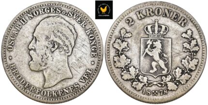 1878 Norge 2 Kroner, 1, graffiti