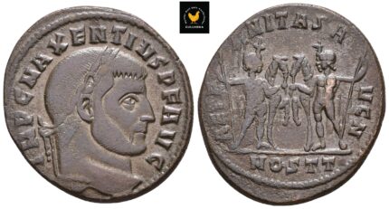 309-312 e.Kr. Maxentius. AE Follis. Ostia