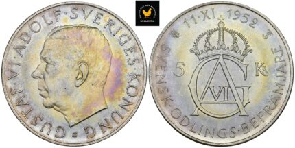 1952 Sverige 5 Kronor - 70th Anniversary of the birth of Gustaf VI Adolf,  0