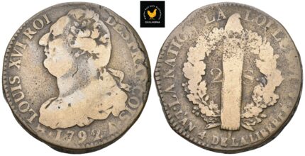 1792 Frankrike 2 Sols - Ludvig XVI av Frankrike, 1-