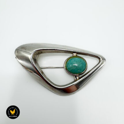 Brosje i sølv med amazonitt - David-Andersen