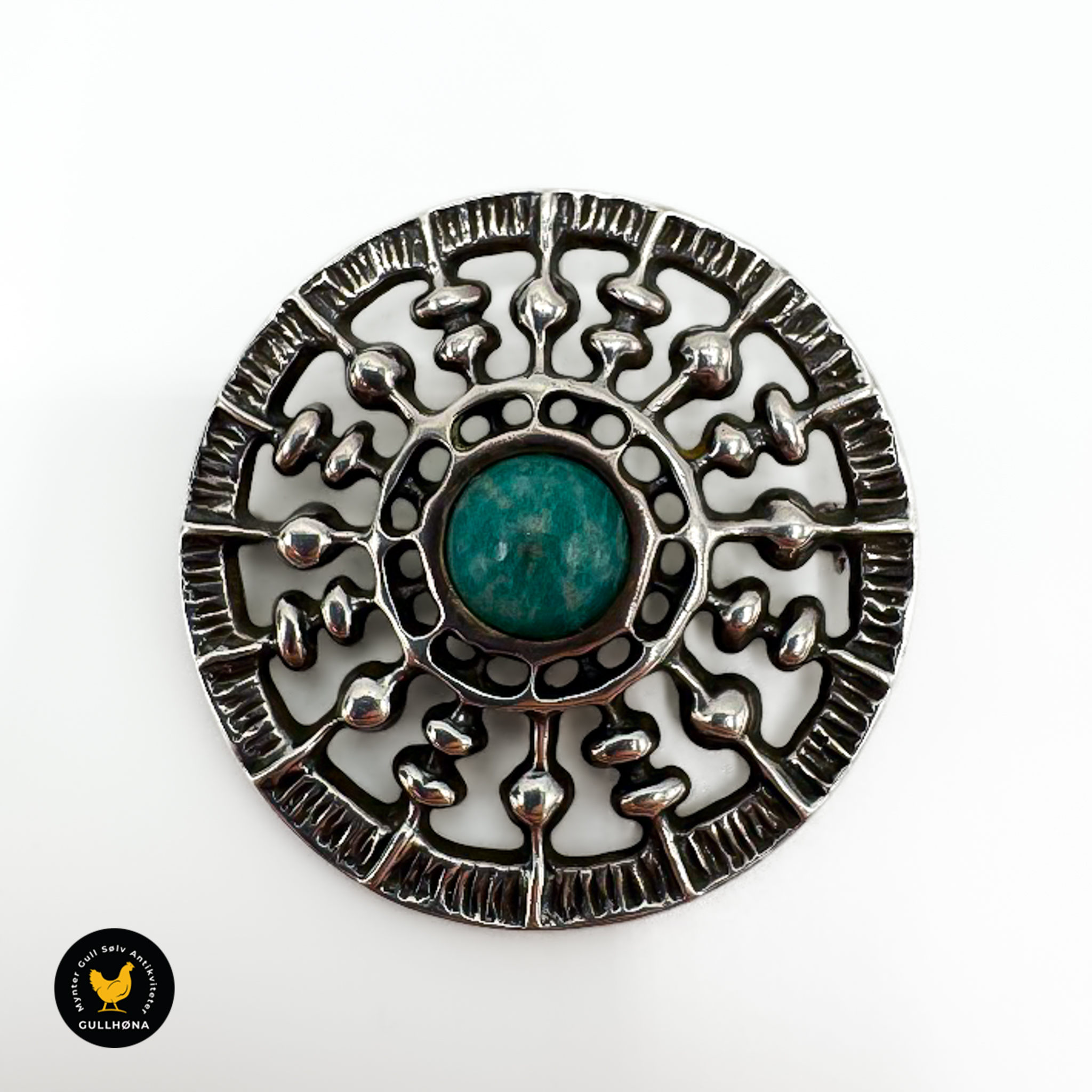 D-A brosje anheng blå sten 3 1