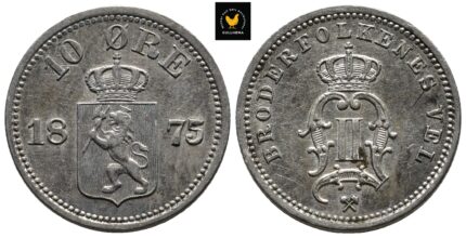 1875 Norge 10 Øre, 1+/01