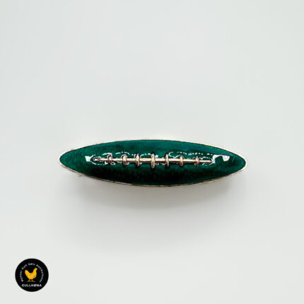 Brosje i sølv med grønn emalje - Balle