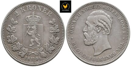 1894 Norge 2 Kroner, 1, Riper