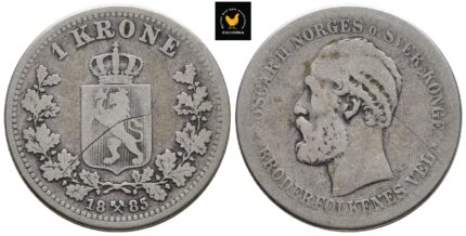 1885 Norge 1 Krone, 1-, Riper