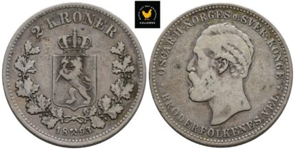 1893 Norge 2 Kroner, 1/1-