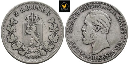 1893 Norge 2 Kroner, 1, Riper