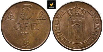 1916 Norge 5 Øre, 0/01, Fingermerke, riss